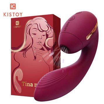 Вакуумний вібратор KISTOY Tina Mini Violet, вагінально-кліторальний