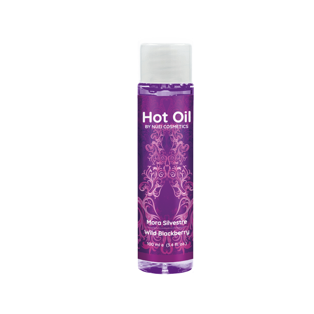 Согревающее съедобное массажное масло HOT OIL Nuei, ежевика, 100 мл