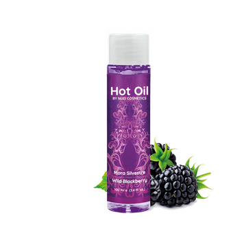 Согревающее съедобное массажное масло HOT OIL Nuei, ежевика, 100 мл