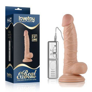 Фаллоимитатор с вибрацией LoveToy Real Extreme Vibrating Dildo 7.5"