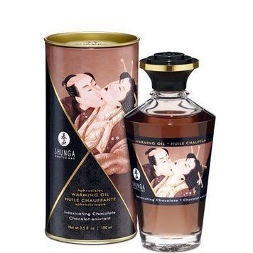 Разогревающее масло Shunga Aphrodisiac Warming Oil &ndash; Intoxicating Chocolate (100 мл) без сахара