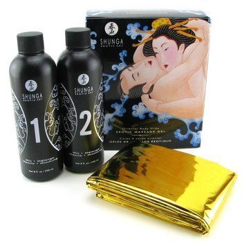 Гель для NURU-массажа Shunga Oriental Body-to-Body &ndash; Exotic Fruits (2 x 225 мл) плюс простыня