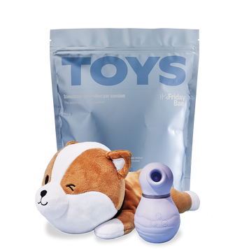 Вакуумный стимулятор для клитора TOYS + кейс-песик шиба-ина Friday Bae