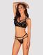 Эротический комплект под латекс со стрепами Obsessive Bagirela 2-pcs set, черный, под леопард, б, S/M