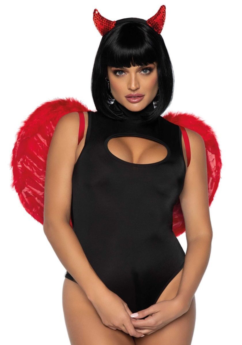 Крила дияволиці Leg Avenue devil wings Red, справжнє пір&rsquo;я