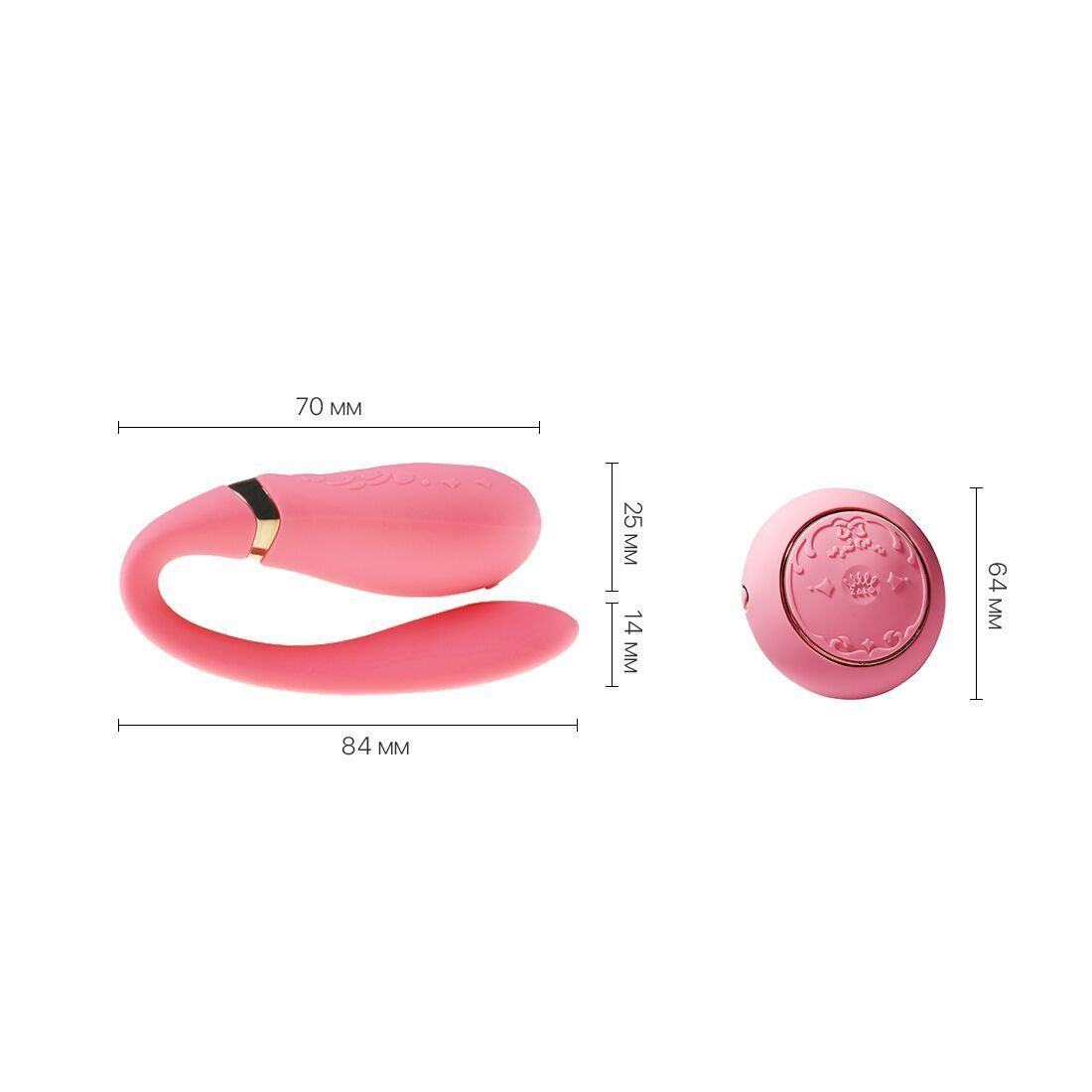Смартвибратор для пар Zalo &mdash; Fanfan set Rouge Pink, пульт ДУ