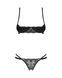 Комплект Obsessive Nutris 2-pcs crotchless set, лиф с открытыми чашками, трусики с доступом, XS/S