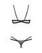 Комплект Obsessive Nutris 2-pcs crotchless set, лиф с открытыми чашками, трусики с доступом, XS/S