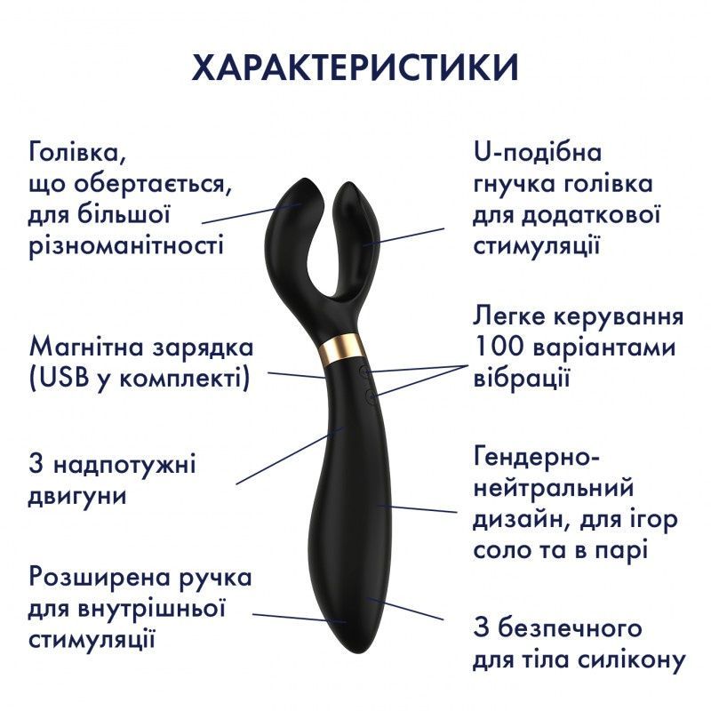 Вибратор для пар Satisfyer Endless Fun Black, 3 независимых мотора, многофункциональный