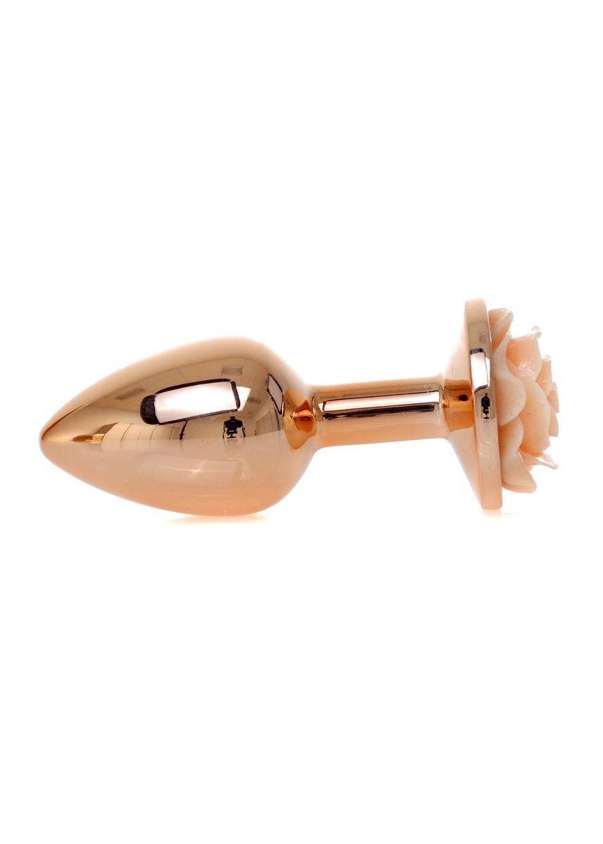 Анальная пробка Jewellery Red Gold Rose Plug Peach, 2,7 см