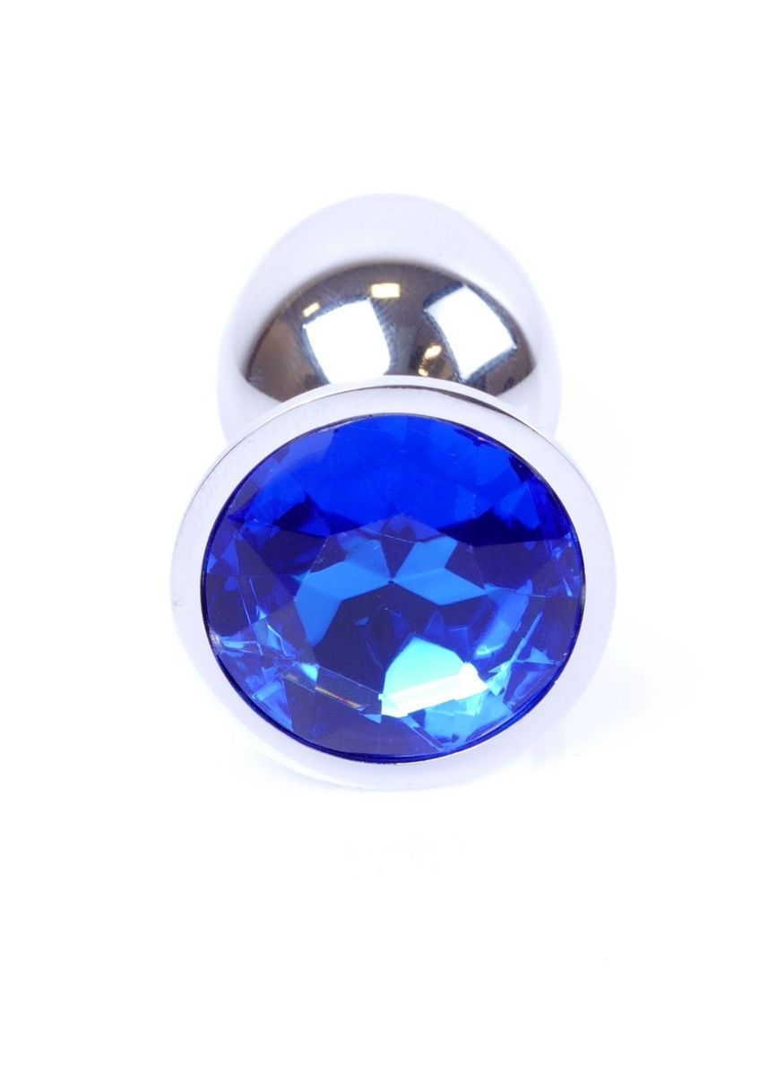 Анальная пробка Jewellery Silver Plug Dark Blue,  2,7 см