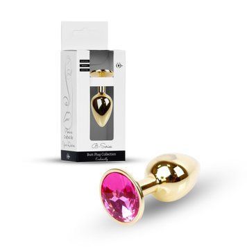 Анальна пробка Jewellery Gold Plug Pink, d 2,7 см