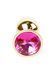 Анальная пробка Jewellery Gold Plug Pink, d 2,7 см
