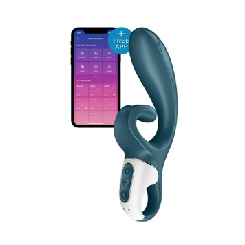 Смарт вибратор кролик Satisfyer Hug Me Bluegrey, 2 мотора, диаметр 4,2см, широкая клиторальная часть