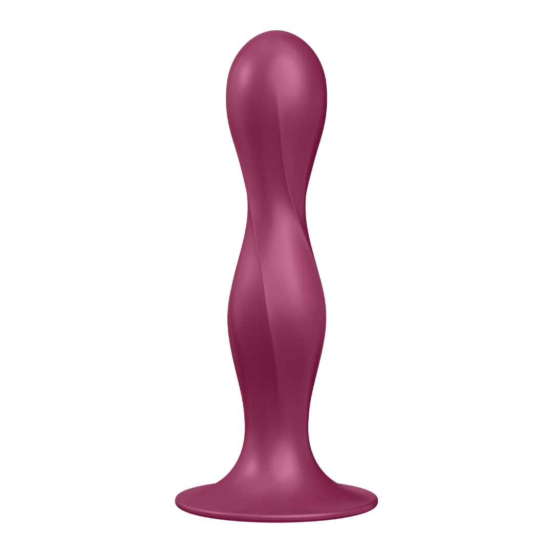 Дилдо Satisfyer Double Ball-R Red, унисекс, подвижные шарики внутри, на присоске