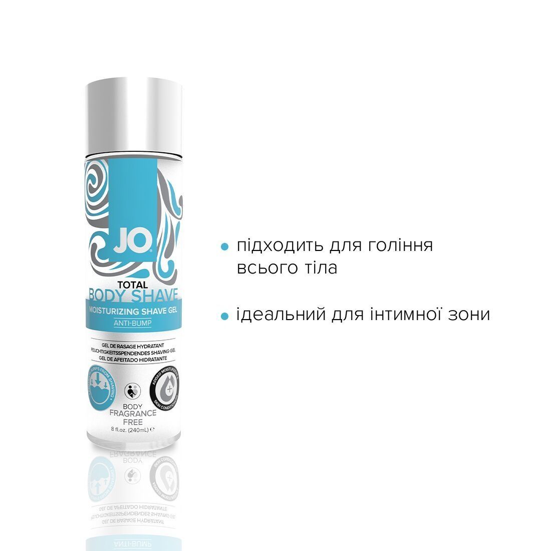 Гель для гоління JO TOTAL BODY &mdash; Anti-bump Intimate Shaving Gel (240 мл) зволожувальний