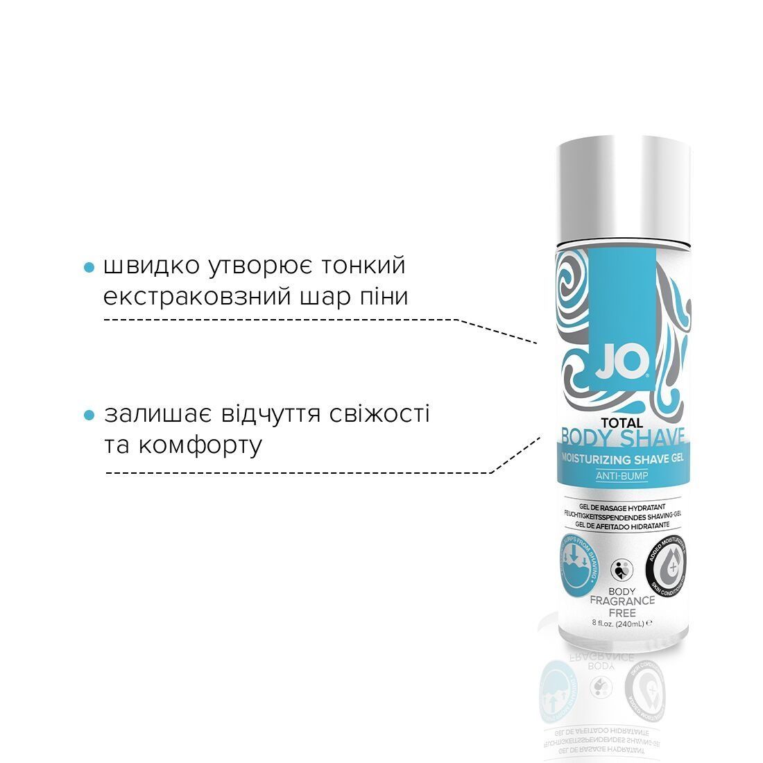 Гель для гоління JO TOTAL BODY &mdash; Anti-bump Intimate Shaving Gel (240 мл) зволожувальний