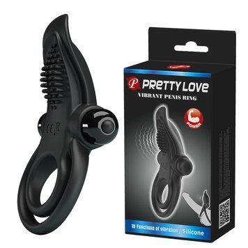 Эрекционное кольцо Pretty Love Vibrant Penis Ring Black