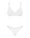 Комплект Obsessive Alissium 2-pcs set, кружево, лиф с мягкой чашкой, трусики танга, XS/S