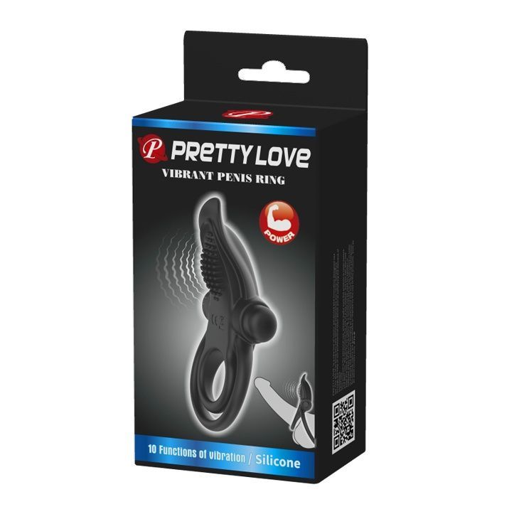 Эрекционное кольцо Pretty Love Vibrant Penis Ring Black
