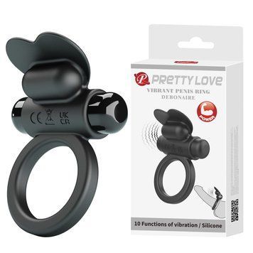 Эрекционное кольцо Pretty Love Vibrant Penis Ring Debonaire Black