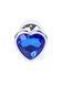 Анальная пробка Jewellery Silver Heart PLUG Dark Blue, 2,7 см