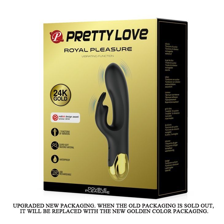 Вібратор-кролик Pretty Love Royal Pleasure Double Pleasure Black