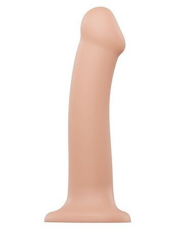 Насадка для страпону Strap-On-Me Dual Density Dildo Flesh L, діаметр 3,7 см, двошарова, гнучкий