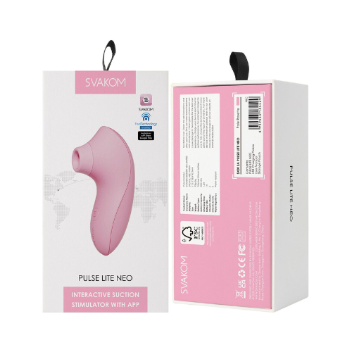 Вакуумный стимулятор Svakom Pulse Lite Neo Pale Rosette, управляется со смартфона
