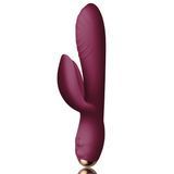 Вибратор-кролик Rocks-Off Every Girl Burgundy, два мотора, разноцветная LED-подсветка, мощный