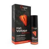 Жидкий вибратор Orgie High Voltage Strawberry, 15 мл, мощный, вкус клубники, подходит для оральных ласк