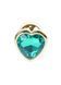 Анальна пробка Jewellery Gold Heart PLUG Green, 2,7 см