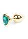 Анальна пробка Jewellery Gold Heart PLUG Green, 2,7 см