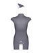 Еротичний костюм стюардеси Obsessive Stewardess 3 pcs grey L/XL, сірий, сукня, стрінги, пілотка