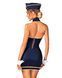 Еротичний костюм стюардеси Obsessive Stewardess uniform, blue, сукня, пілотка, шарф, манжети, XS/S