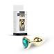 Анальна пробка Jewellery Gold Heart PLUG Green, 2,7 см