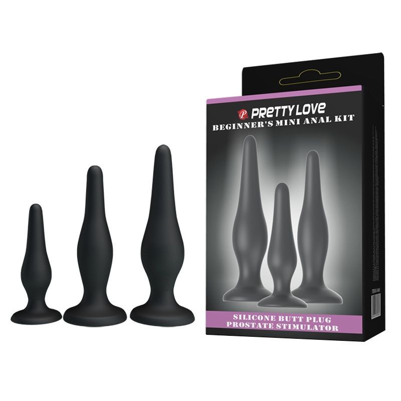 Набір анальних пробок Pretty Love Begginer's Mini Anal Kit Black