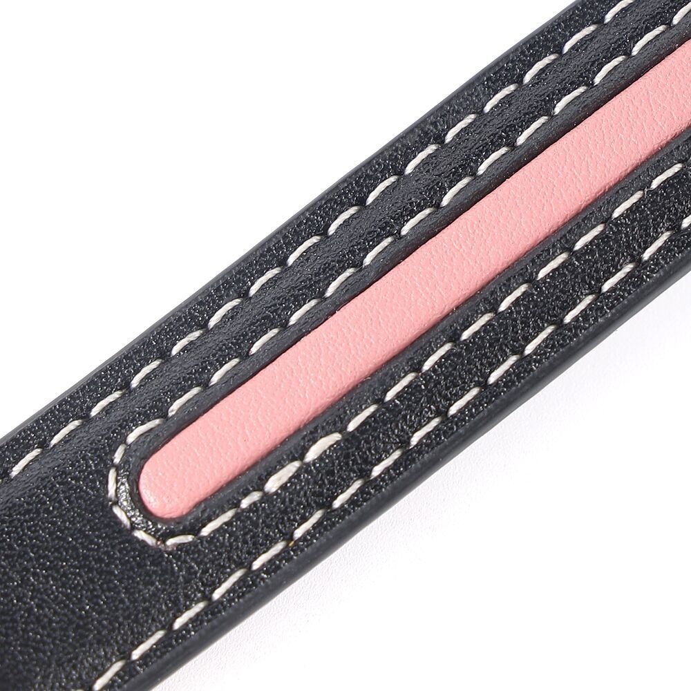 Нашийник з повідцем LOCKINK SEVANDA Love Heart Butterfly Leather Collar Set, чорно-рожевий, з бантом