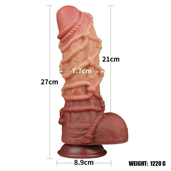 Фалоімітатор Dual-Layered Silicone Cock With Rope 10.5" Flesh