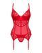 Комплект корсет и стринги Obsessive Ingridia corset & thong XL/2XL, красный