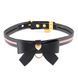 Нашийник з повідцем LOCKINK SEVANDA Love Heart Butterfly Leather Collar Set, чорно-рожевий, з бантом