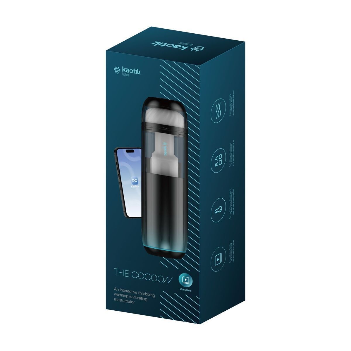 Смарт-мастурбатор Kaotik Labs The Cocoon, режим edging, пульсации, подогрев до 42 &deg;C