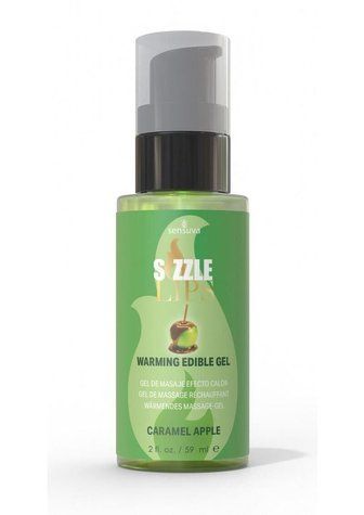 Согревающий массажный гель Sensuva Sizzle Lips Caramel Apple (59 мл), без сахара, съедобный