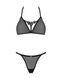 Напівпрозорий комплект Obsessive Celia Noir 2-pcs set, бюстгальтер, стрінги