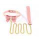 Ошейник с поводком LOCKINK SEVANDA Love Heart Butterfly Leather Collar Set, розовый, с бантом
