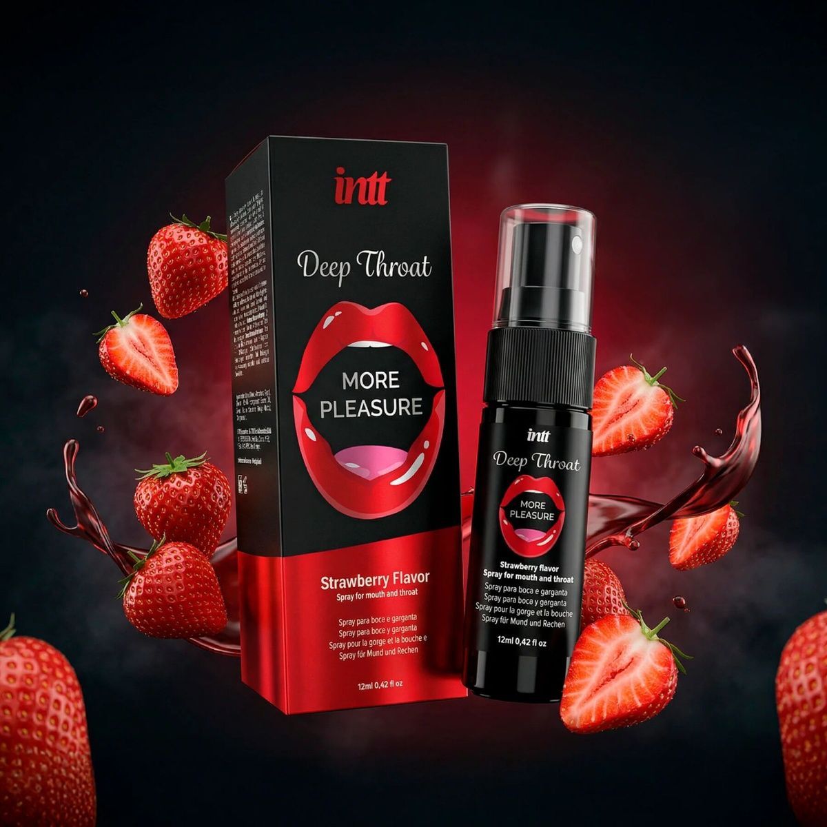 Спрей для глубокого минета Intt Deep Throat Oral Spray Strawberry, 12 мл, без анестетиков