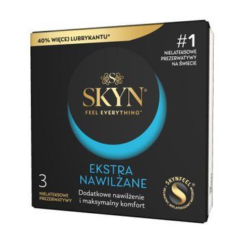 Безлатексные премиум-презервативы SKYN Ekstra Nawilżanel 3 шт, ультратонкие, на 40&thinsp;% больше смазки