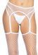 Панчохи-сітка Leg Avenue Net stockings with garter belt One size White, пояс, підв&rsquo;язки