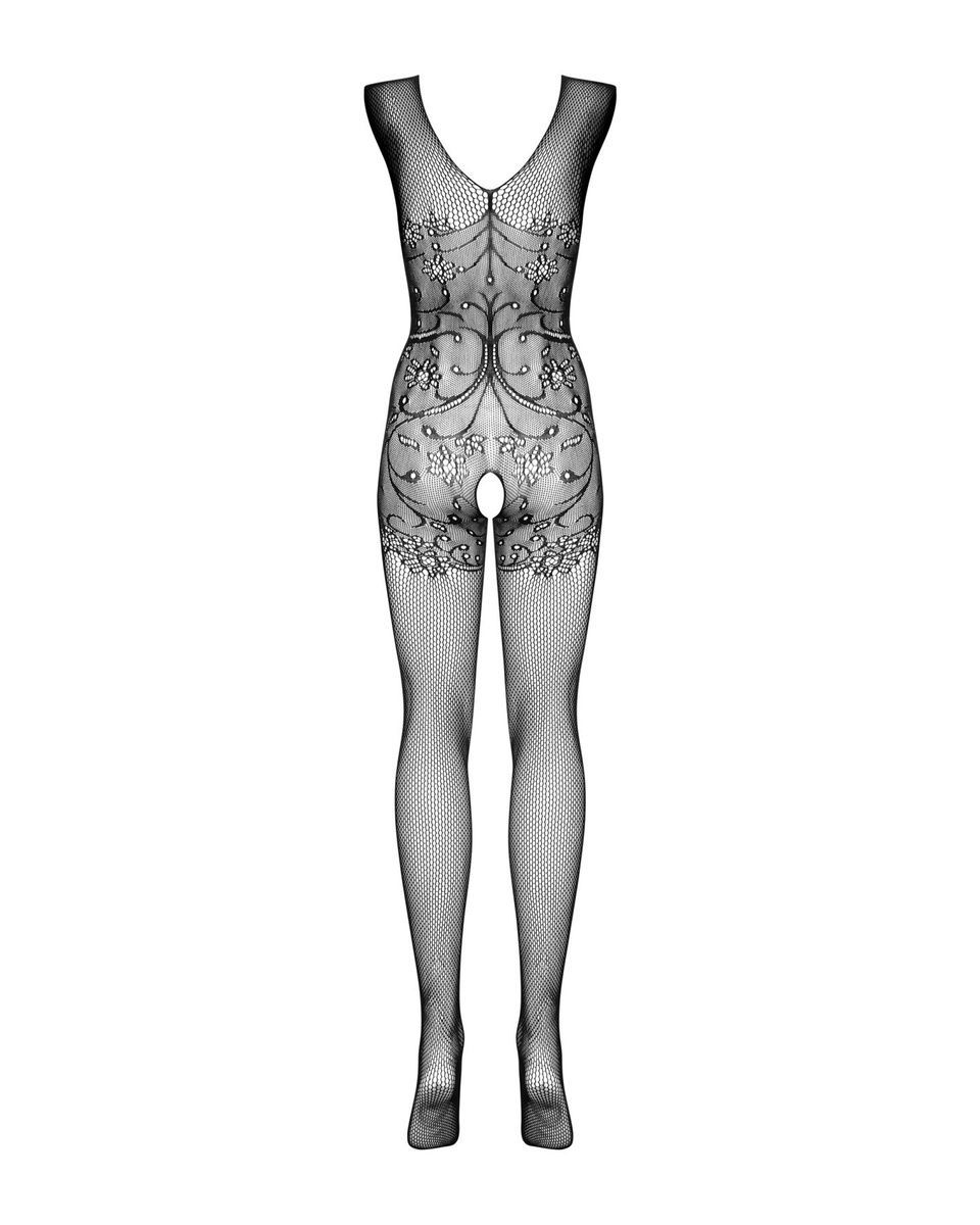 Бодистокинг Obsessive Bodystocking F234 S/M/L, абстрактный рисунок, глубокое декольте