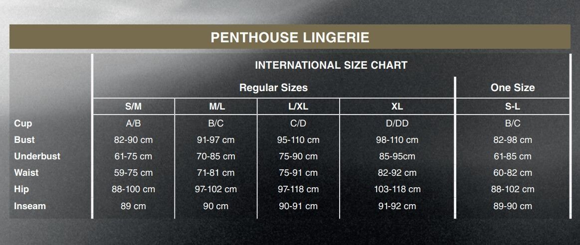 Трусики-стринги Penthouse Open Secret L/XL Black, открытый доступ, декор из кружева и камня